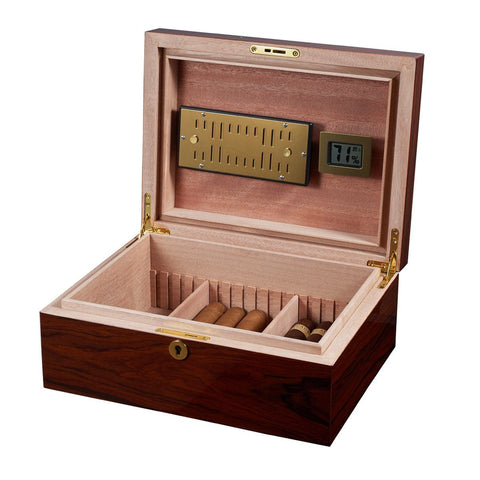 Image of Hagan Oak Humidor 50 Cigar Count | Lock & Key - Shades of Havana