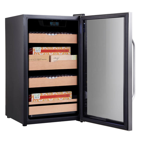 Whynter 421HC Cigar Cabinet Humidor Cooler with Humidity Temperature Control and Spanish Cedar Shelves - 4.2 Cu.Ft.