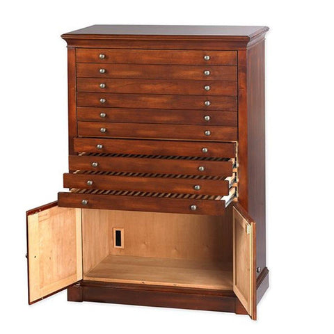 Image of Primo Aging Vault Antique Cabinet Humidor | 1500 Cigar Count - Shades of Havana