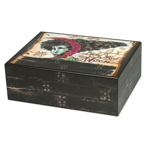 Image of Blood Red Moon Humidor 100 Cigar Count with Brand Art - Shades of Havana