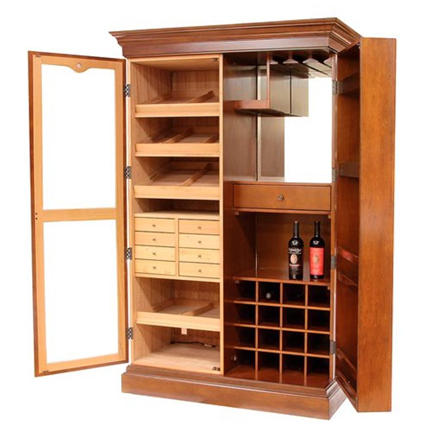 Wine Bar & Cigar Cabinet Humidor - Wine Rack - 3000 Cigars - Shades of Havana