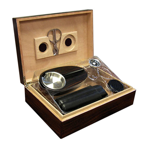 Image of Davenport Humidor Kit 40 Cigar Count | With Matching Accessories - Shades of Havana