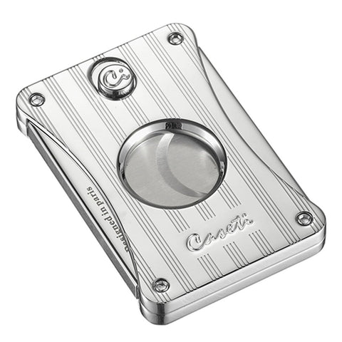 Image of Dion - Engine Turned Chrome Cigar Cutter - Caseti - Shades of Havana