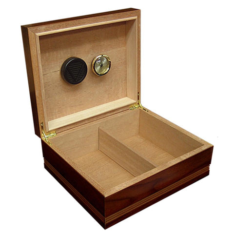 Duke 25 Cigar Count Humidor | Routed Edge Wood Finish