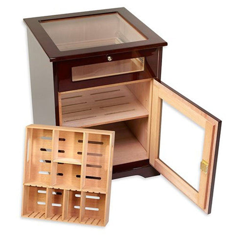 Image of Galleria End Table Humidor Cabinet 600 Cigar Count - Shades of Havana