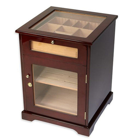 Image of Galleria End Table Humidor Cabinet 600 Cigar Count - Shades of Havana