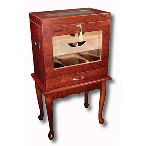 Image of Geneve Humidor Cabinet 500 Cigar Count | Antique Style End Table Humidor - Shades of Havana