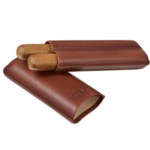 Legend Brown Genuine Leather 2 Cigar Case - Shades of Havana