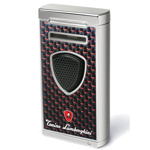 Image of Pergusa - Black And Red Carbon Fiber Torch Flame Lighter - Tonino Lamborghini - Shades of Havana