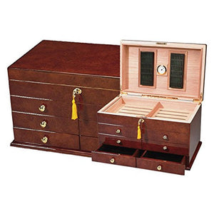 Ravello Antique Style Humidor 300 Cigar Count | Drawers - Shades of Havana