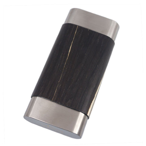 Terran Dark Exotic Wood & Stainless Steel Cigar Case - Shades of Havana