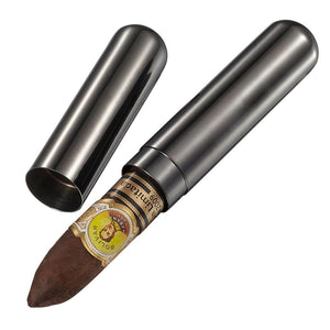 Visol Products Delta 1-Cigar Stainless Steel Cigar Tube, Matte Black