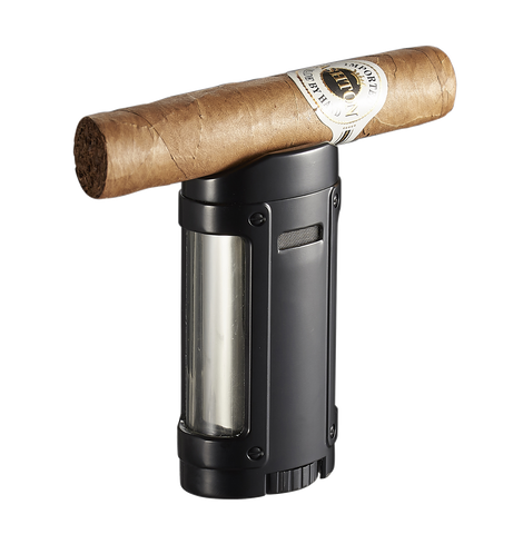 Rhino Brushed Red Quad Torch Flame Cigar Lighter