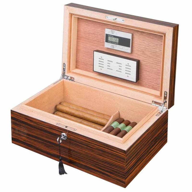 Richardson Premium Wood Humidor 100 Cigar Count - Shades of Havana