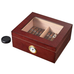 Santa Clara Glass Top Humidor 50 Cigar Count | Rosewood - Shades of Havana