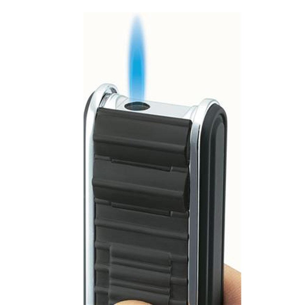 Track Wind Resistant Torch Flame Lighter | Black - Shades of Havana